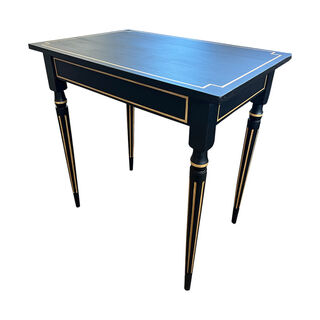 Side Table Ornate Black + Gold (H: 77cm x W: 75cm x D: 50cm)