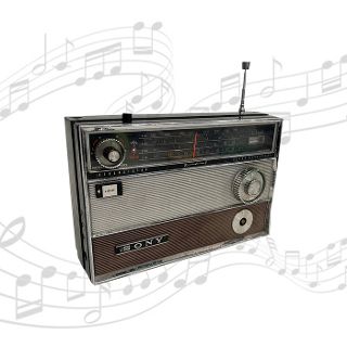 Radio Small #20 Sony 60’s Black, Chrome & Brown (H:19.5cm x L: 26.5cm x D: 10.5cm)