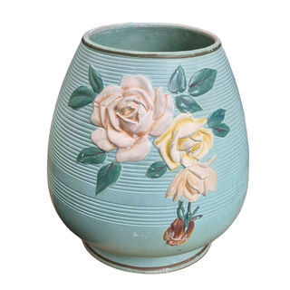 Porcelain Vase - Brentleigh Ware Vase Eggshell Green (H: 18.5cm x Base Dia: 12cm x Top Dia: 10.5 cm)