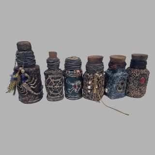 Potion Bottles Assorted Small Textured Bottles