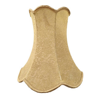 Table Lamp Shade #25 - Bell Textured Yellow - Worn Condition (H: 35cm x Top: 21cm x Bottom: 34cm)