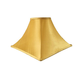 Table Lamp Shade #28 - Sharp Corner Square Tapered - Yellow Silk