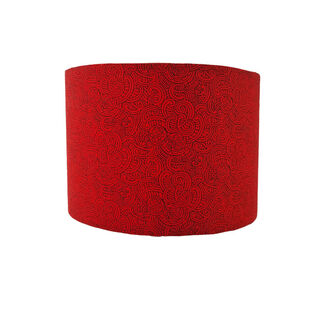 Table Lamp Shade #31 - Drum - Red w/ Black Koru Pattern