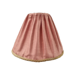 Table Lamp Shade #40- Classic Empire - Pleated Pink w/ Gold Trim (H: 22cm x Top: 13cm x Bottom: 31cm)