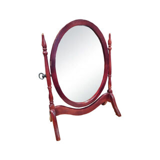 Mirror #45 Table / Dresser Top Wooden Oval - Adjustable Angle (H: 55cm x W: 46cm x D: 19cm)