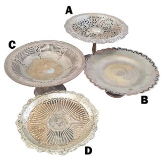 Cake Stand, 1 Tier, Silver Ornate Assorted