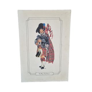 Drawing - Pipe Major Of Scots Guards Poster (H: 29cm x W: 20cm)