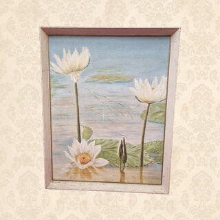 Lillies Painting Framed (H: 49cm x W: 39cm)