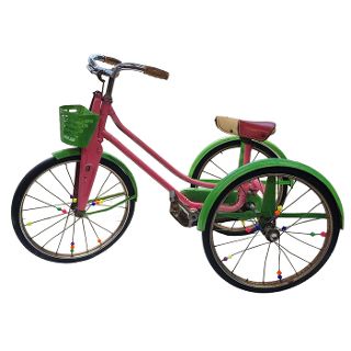 Child’s Tricycle Green & Pink (H: 78cm x L: 103cm x W: 55cm)
