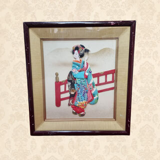 Framed 3D Print - Japanese Woman in Silk (H: 36cm x W: 33cm)