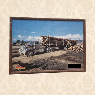 Framed Poster - Logging Truck (H: 45cm x W: 62cm)