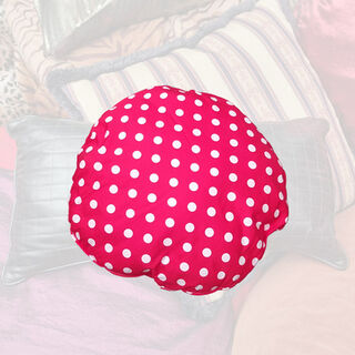 Cushion Round - Red & White Polka-dots (Dia: 16cm x D: 7cm)