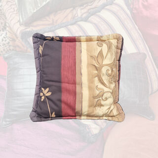 Cushion Small - Maroon, Beige, Cream & Black (L: 50cm x W: 50cm)