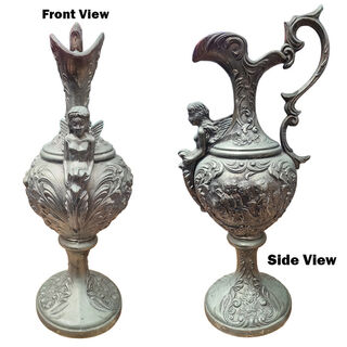 Large Bronze Ornate Jug - Metal (H: 50cm W: 23cm. Base Dia: 16cm)