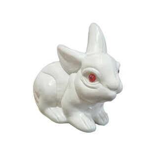 Bunny White Lying Down Small (H: 18cm x W: 11cm x L: 20cm)