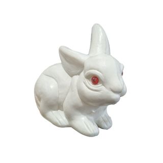 Bunny White Lying Down Small (H: 18cm x W: 11cm x L: 20cm)