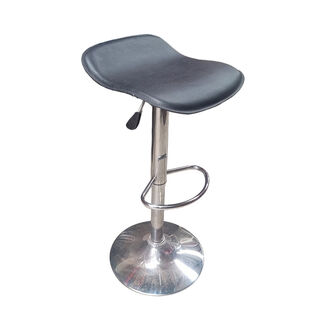Bar Stool Steel w/ Square Black Vinyl Seat