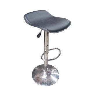 Bar Stool Steel w/ Square Black Vinyl Seat