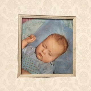 Framed Picture - Sleeping Baby (H: 24cm x W: 23cm)
