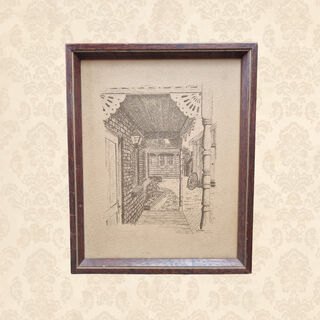 Framed Poster - Historic Street w/ 1885 By D M Stafford (H: 28cm x W: 22cm)