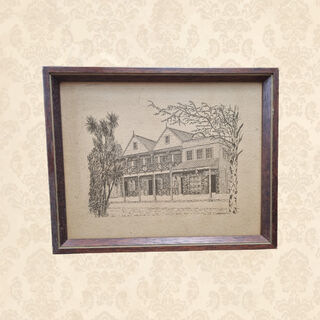 Framed Poster - Historic Street w/ “The Little Village” By D M Stafford (H: 22cm x W: 28cm)