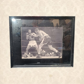 Framed Photo - Black & White Boxing Patterson VS Moore (H: 30cm x W: 37cm)