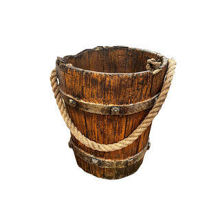 Foam Wooden Style Bucket / Pail Assorted w/ Rope Handle