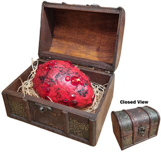 Chest Small w/ Small Dragon Egg - Red (H: 10cm x L: 15cm x W: 10cm)