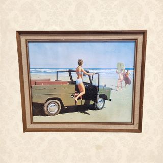 Framed Print - Trekka Ute at the Beach 60’s (H: 48cm x W: 58cm)