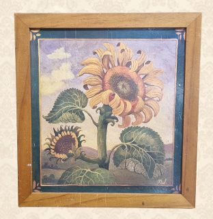 Framed Print - ‘ Sunflower Growers ‘ By Mid Gordon  (H: 45cm x W: 42cm)