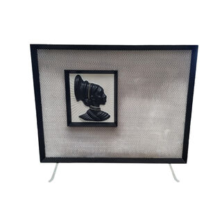 Fireplace Screen #1 White w/ Black Silhouette (H: 65cm x L: 76cm x D: 20cm)