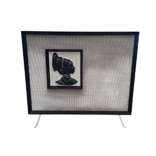 Fireplace Screen #1 White w/ Black Silhouette (H: 65cm x L: 76cm x D: 20cm)