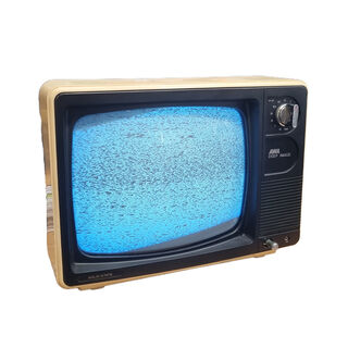Television #24 Soild State AWA - Cream & Black - Working: No Connection (H: 28cm x L: 39cm x D: 36cm)
