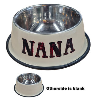 Dog Bowl - Cream w/ “ Nana “ On One Side (H: 11cm x Dia: 34cm)