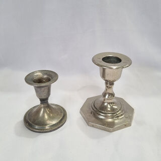 Silver Table Candelabra 1pt Short Assorted