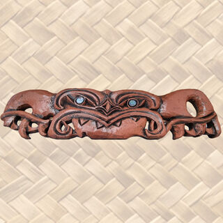 Maori Carving #15 Thin Polystyrene Wall Hanging Tiki (L: 1.2m x H: 0.3m)