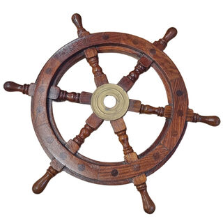 Ships Wheel Small Wooden (Dia: 32cm x D: 3cm)