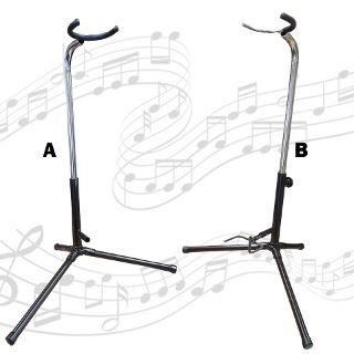 Guitar Stand - Tall & Adjustable - Black & Sliver (H: 75cm x L: 56cm x W: 33cm)
