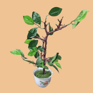 Fake Potted Plant #4 - Small Tree w/ White Pot (H: approx. 40cm)