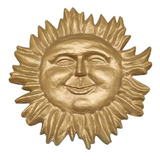 Hanging Paper Mache Sun w/ Face Large - Gold (Dia: 57cm)