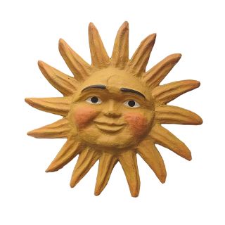 Hanging Paper Mache Sun w/ Face Medium - Painted (Dia: 50cm)