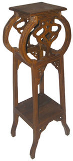 Plant Stand #1 Ornate Wood (H: 1.1m W: 0.4 D: 0.2m)