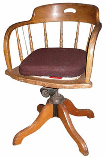 Office Chair #2 Spindle Back Wood
