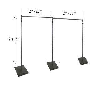 Adjustable Framing For Curtains/Backdrops (Width: 4m -7m x Height: 2.5m-5m)